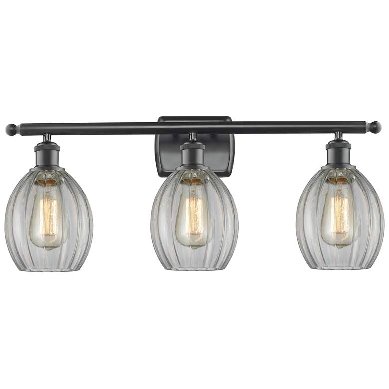 Image 1 Eaton 3 Light 26" LED Bath Light - Matte Black - Clear Shade