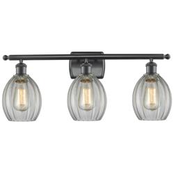 Eaton 3 Light 26" LED Bath Light - Matte Black - Clear Shade