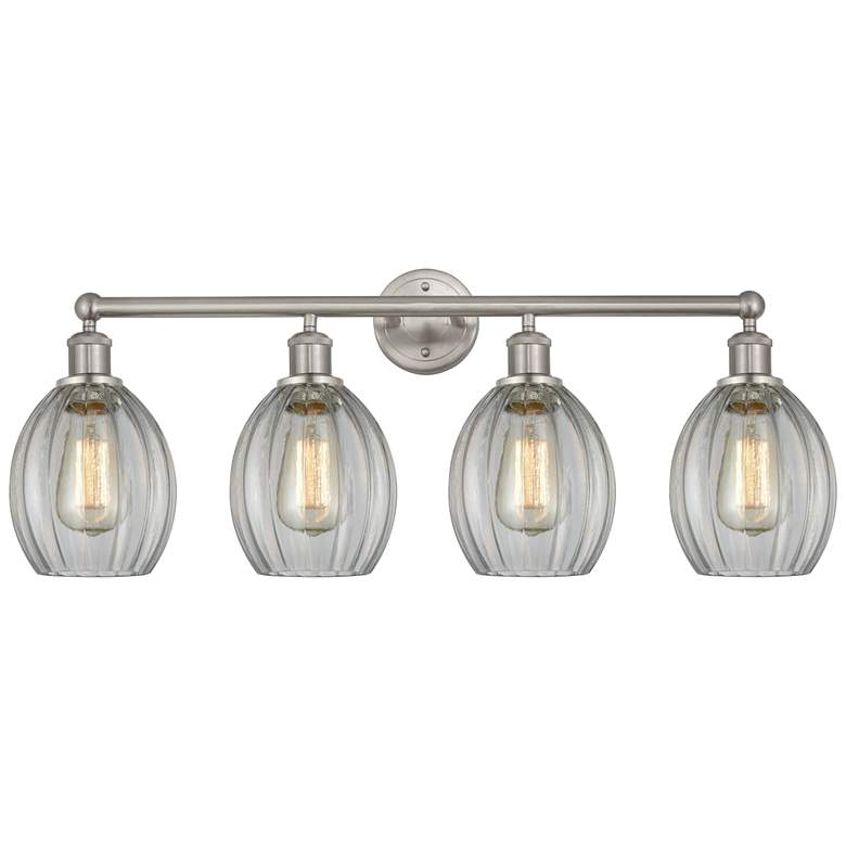 Image 1 Eaton 33" 4-Light Brushed Satin Nickel Bath Light w/ Clear Shade