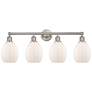 Eaton 33" 4-Light Brushed Satin Nickel Bath Light w/ Matte White Shade