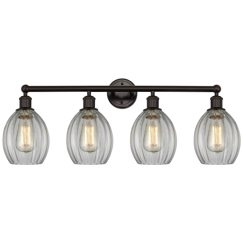 Image 1 Eaton 33" 4-Light Oil Rubbed Bronze Bath Light w/ Clear Shade