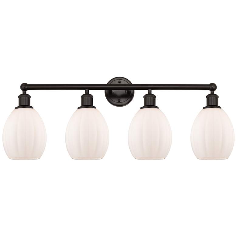 Image 1 Eaton 33" 4-Light Oil Rubbed Bronze Bath Light w/ Matte White Shade