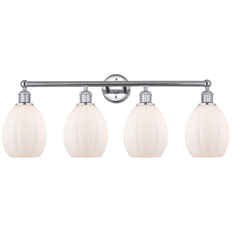 Image 1 Eaton 33" 4-Light Polished Chrome Bath Light w/ Matte White Shade