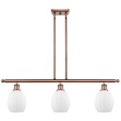Eaton 36" Wide 3 Light Copper Stem Hung Island Light w/ Matte White Sh