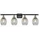 Eaton 36" Wide 4 Light Black Brass Bath Vanity Light w/ Clear Shade