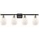 Eaton 36" Wide 4 Light Black Brass Bath Vanity Light w/ Matte White Sh