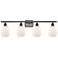 Eaton 36" Wide 4 Light Bronze Bath Vanity Light w/ Matte White Shade