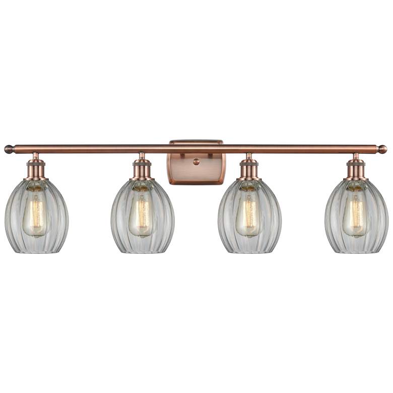 Image 1 Eaton 36" Wide 4 Light Copper Bath Vanity Light w/ Clear Shade