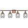 Eaton 36" Wide 4 Light Copper Bath Vanity Light w/ Clear Shade