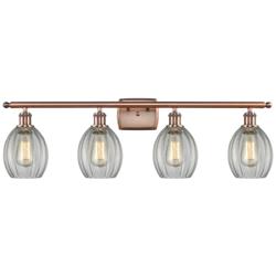 Eaton 36" Wide 4 Light Copper Bath Vanity Light w/ Clear Shade