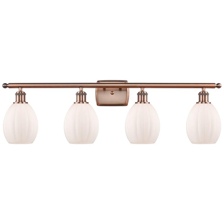 Image 1 Eaton 36" Wide 4 Light Copper Bath Vanity Light w/ Matte White Shade