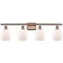 Eaton 36" Wide 4 Light Copper Bath Vanity Light w/ Matte White Shade