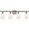 Eaton 36" Wide 4 Light Copper Bath Vanity Light w/ Matte White Shade