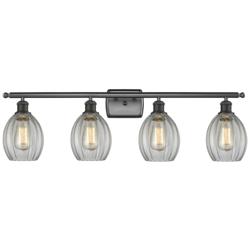 Eaton 36" Wide 4 Light Oil Rubbed Bronze Bath Vanity Light w/ Clear Sh