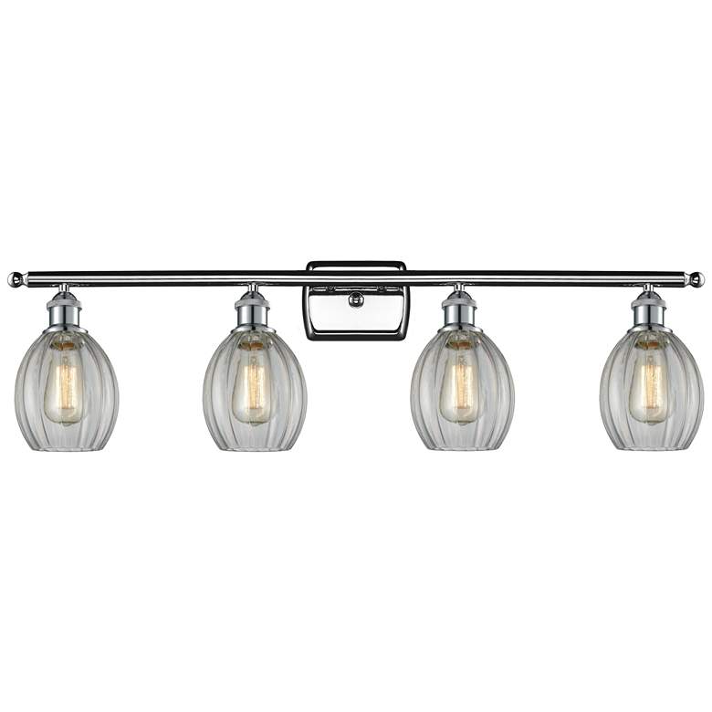 Image 1 Eaton 36" Wide 4 Light Polished Chrome Bath Vanity Light w/ Clear Shad