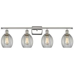 Eaton 36" Wide 4 Light Polished Nickel Bath Vanity Light w/ Clear Shad