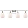 Eaton 36" Wide 4 Light Polished Nickel Bath Vanity Light w/ White Shad