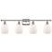 Eaton 36" Wide 4 Light Polished Nickel Bath Vanity Light w/ White Shad