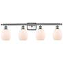 Eaton 36"W 4 Light Brushed Satin Nickel Bath Vanity Light w/ White Sha