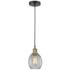 Eaton 5.5" Wide Black Brass Corded Mini Pendant With Clear Shade