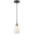 Eaton 5.5"W Black Brass Corded Mini Pendant w/ Matte White Shade
