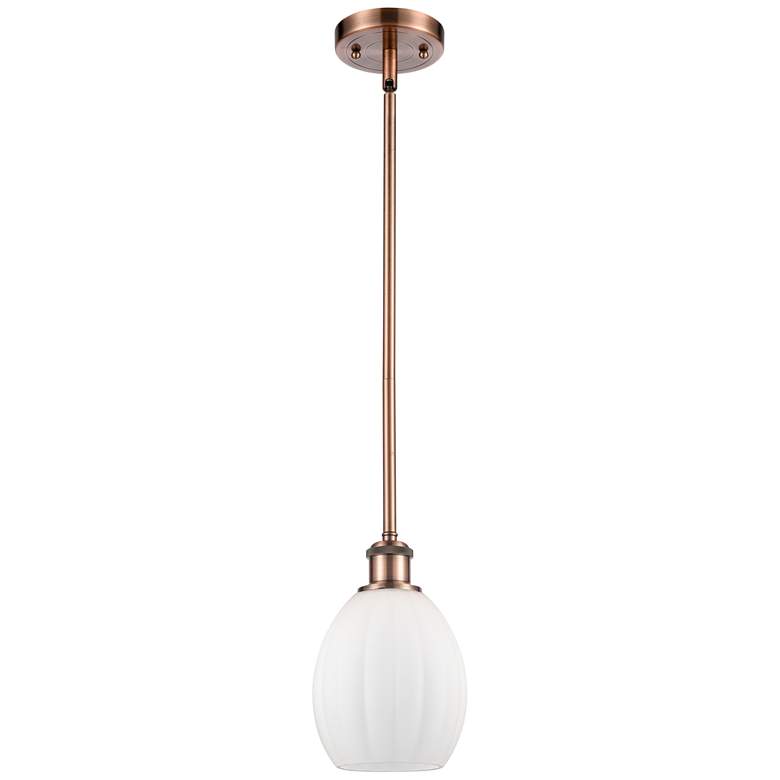 Image 1 Eaton 6" Antique Copper Mini Pendant w/ Matte White Shade