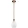 Eaton 6" Antique Copper Mini Pendant w/ Matte White Shade