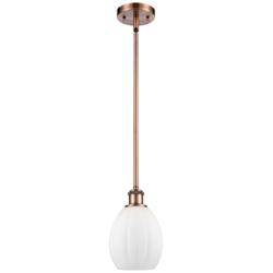 Eaton 6" Antique Copper Mini Pendant w/ Matte White Shade