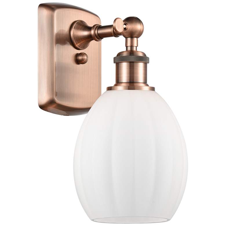 Image 1 Eaton 6" Antique Copper Sconce w/ Matte White Shade
