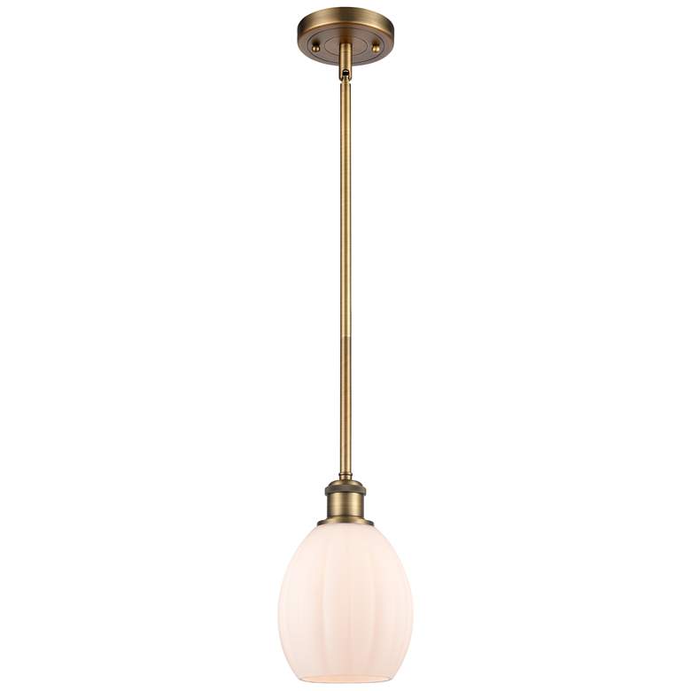 Image 1 Eaton 6" Brushed Brass Mini Pendant w/ Matte White Shade