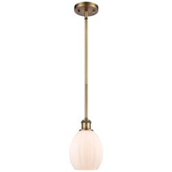 Eaton 6" Brushed Brass Mini Pendant w/ Matte White Shade