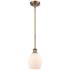 Eaton 6" Brushed Brass Mini Pendant w/ Matte White Shade