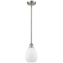 Eaton 6" Brushed Satin Nickel Mini Pendant w/ Matte White Shade