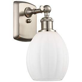 Image1 of Eaton 6" Brushed Satin Nickel Sconce w/ Matte White Shade
