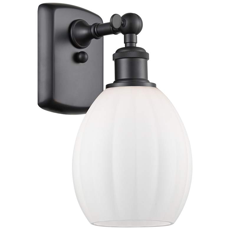 Image 1 Eaton 6" Matte Black Sconce w/ Matte White Shade