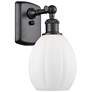 Eaton 6" Matte Black Sconce w/ Matte White Shade