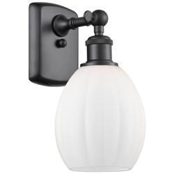 Eaton 6" Matte Black Sconce w/ Matte White Shade