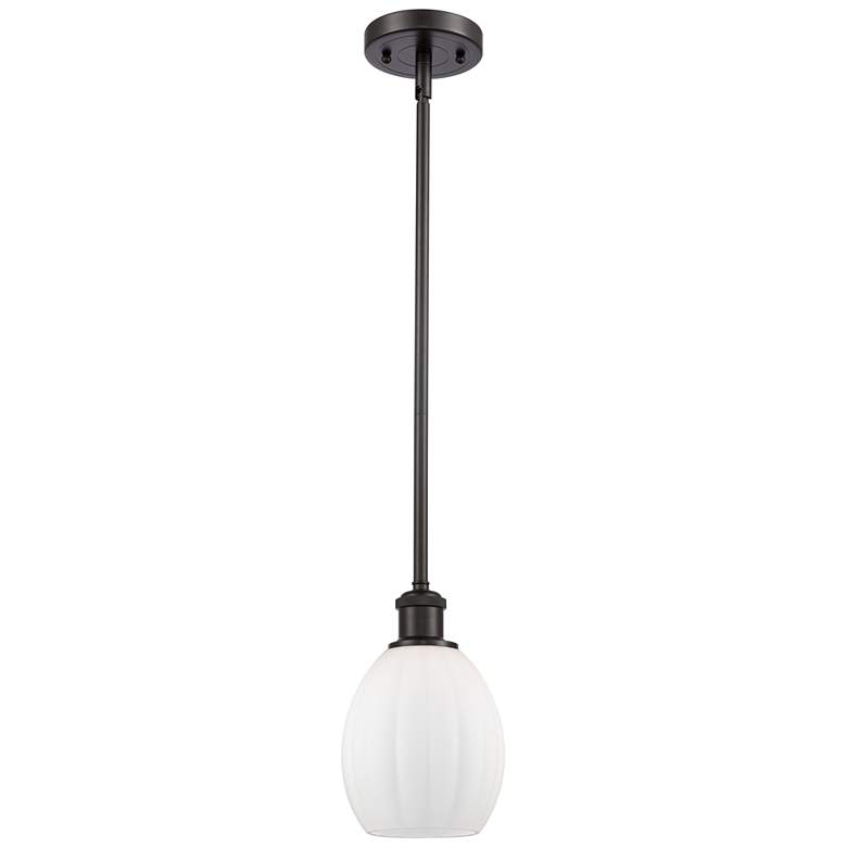 Image 1 Eaton 6" Oil Rubbed Bronze Mini Pendant w/ Matte White Shade