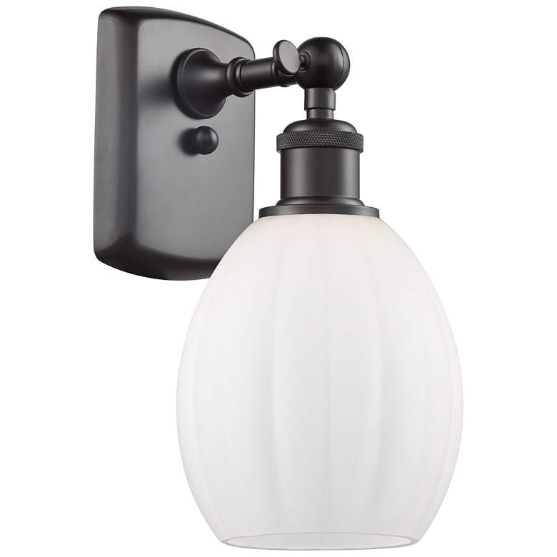 Image 1 Eaton 6" Oil Rubbed Bronze Sconce w/ Matte White Shade