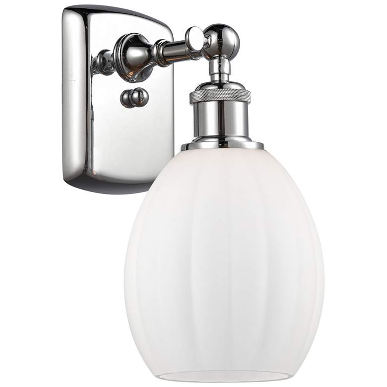 Image 1 Eaton 6" Polished Chrome Sconce w/ Matte White Shade
