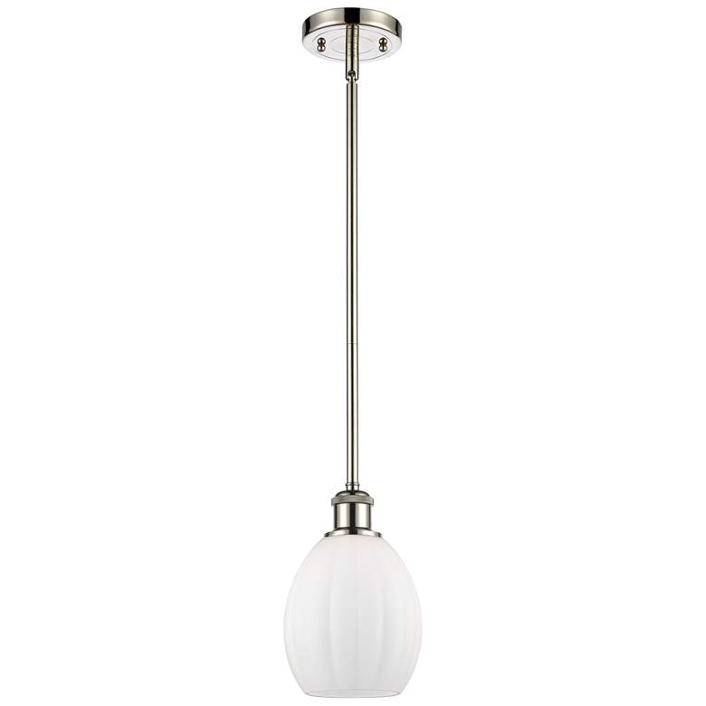 Image 1 Eaton 6" Polished Nickel Mini Pendant w/ Matte White Shade