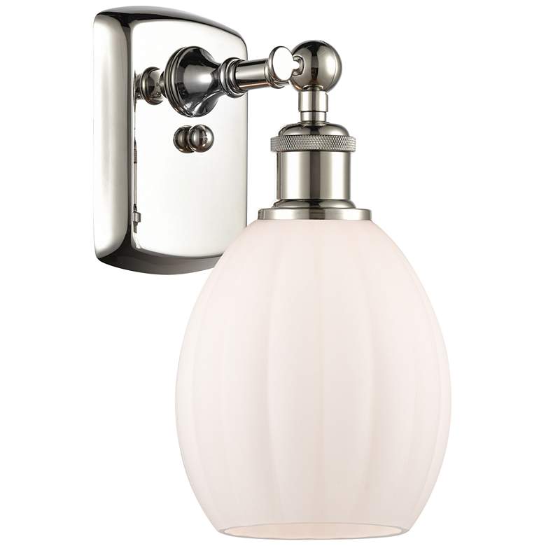 Image 1 Eaton 6" Polished Nickel Sconce w/ Matte White Shade