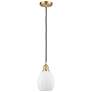 Eaton 6" Satin Gold Cord Hung Mini Pendant w/ Matte White Shade