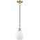 Eaton 6" Satin Gold Cord Hung Mini Pendant w/ Matte White Shade