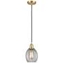 Eaton 6" Wide Satin Gold Corded Mini Pendant w/ Clear Shade