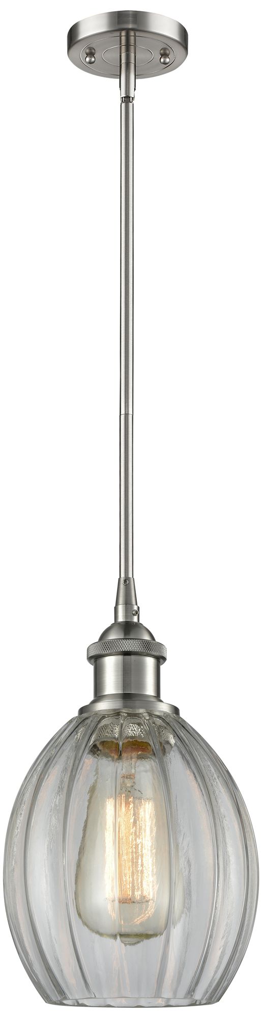 Eaton 6" LED Mini Pendant - Brushed Satin Nickel - Clear Shade