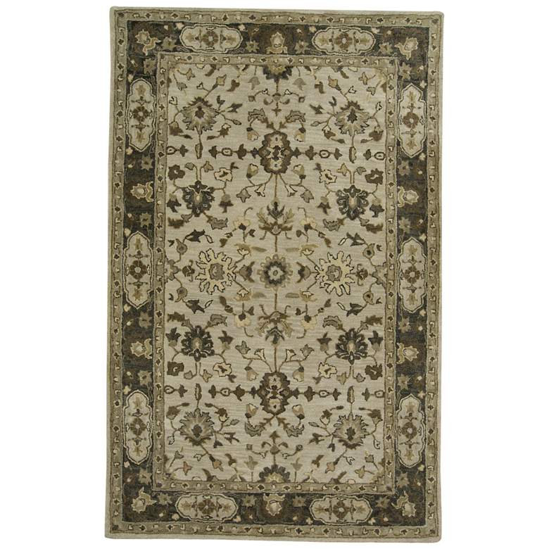 Image 2 Eaton 6548399 5&#39;x8&#39; Gray and Beige Persian Wool Area Rug
