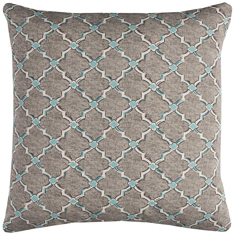 Image 1 Eaton Gray Diamond 22 inch Square Throw Indoor-Outdoor Pillow