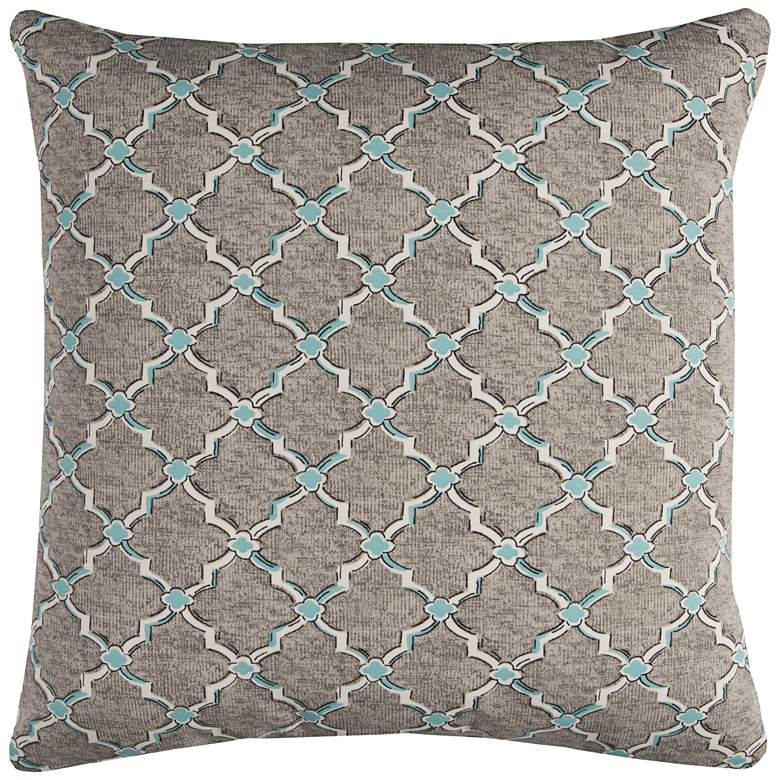 Image 1 Eaton Gray Diamond 22" Square Throw Indoor-Outdoor Pillow