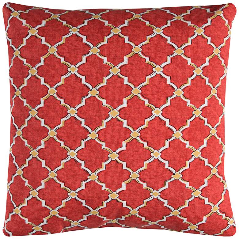 Image 1 Eaton Red Diamond 22 inch Square Throw Indoor-Outdoor Pillow